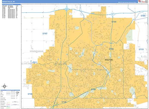 Sioux Falls Wall Map